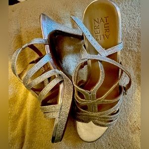 Shimmering silver heels- size 8.5M.